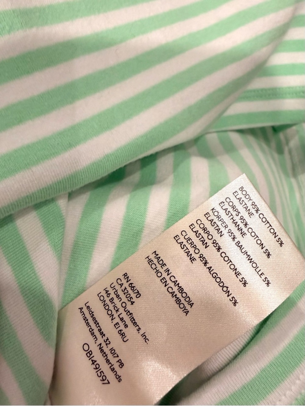NWT Anthropologie Maeve Krista Stripe Tank Top Mint Green White XS Fitted Cotton - Picture 5 of 8
